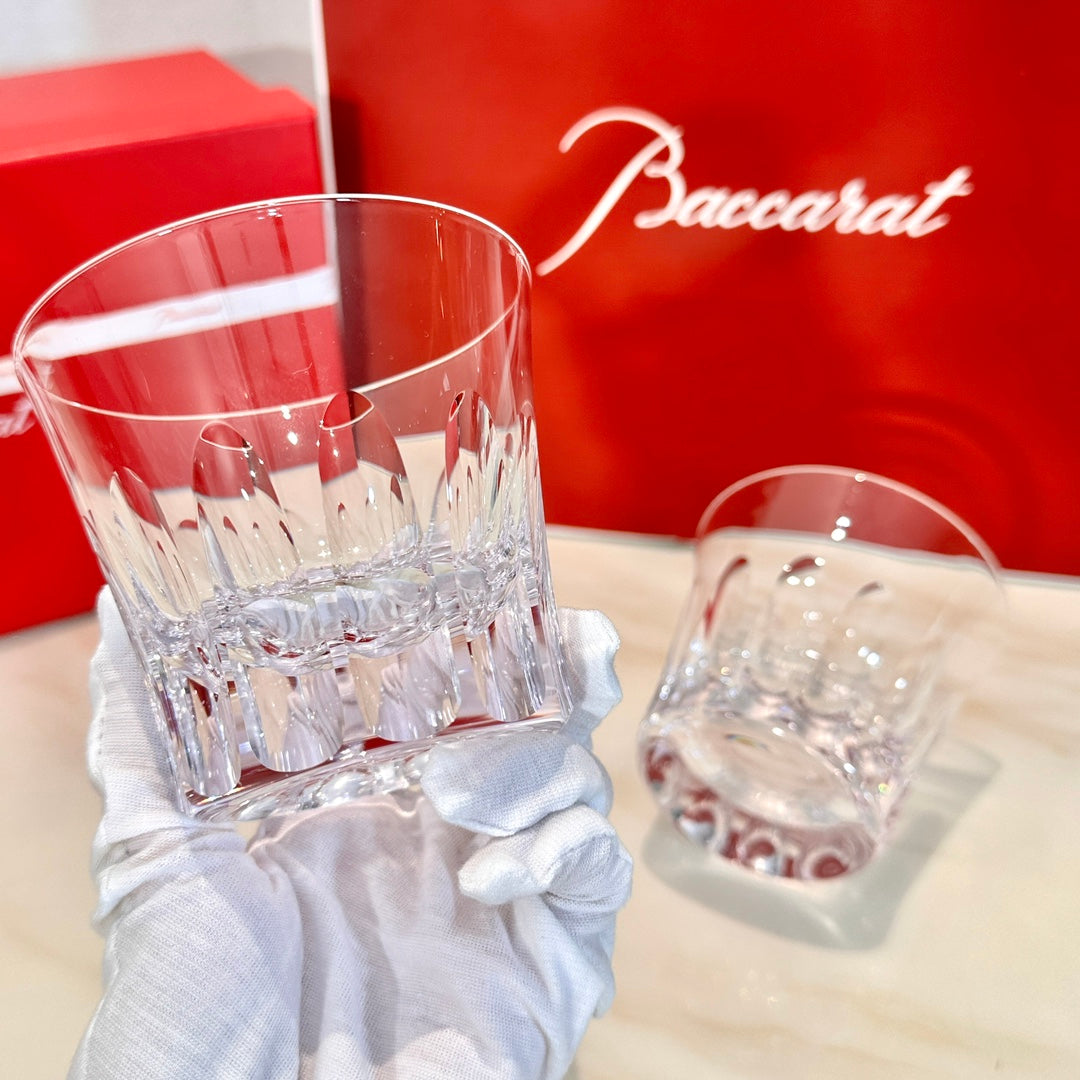 Baccarat ETNA Crystal Whiskey Glass Set - Tiara-Inspired Crown Cut Design (2-Piece)