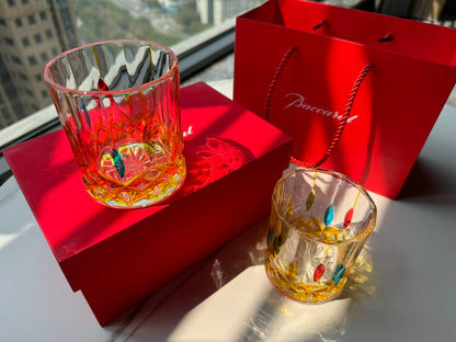 Baccarat Hand-Painted Colorful Whiskey Glass Set