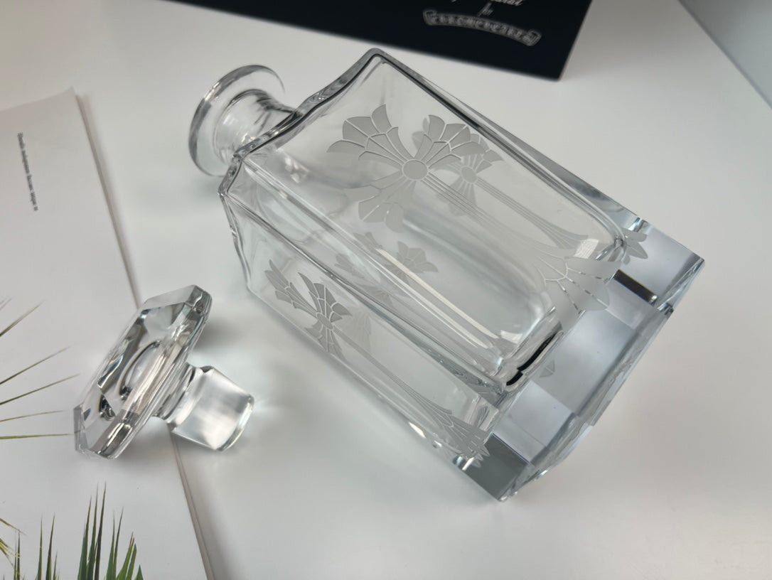 Chrome Hearts x Baccarat Collaboration - Handcrafted K9 Crystal Decanter with Laser-Etched Logo