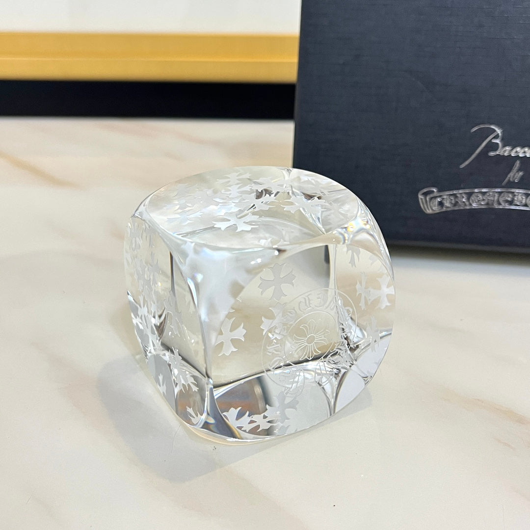 Baccarat x Chrome Hearts Crystal Dice Decor Piece