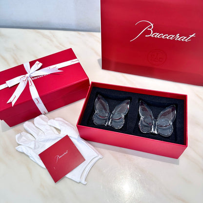 Baccarat PAPILLON Lucky Butterfly Crystal Decor Piece - Symbol of Grace and Elegance (2-piece crystal)