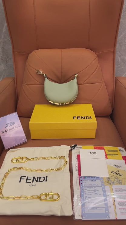 Fendi graphy crescent underarm bag mini mint green