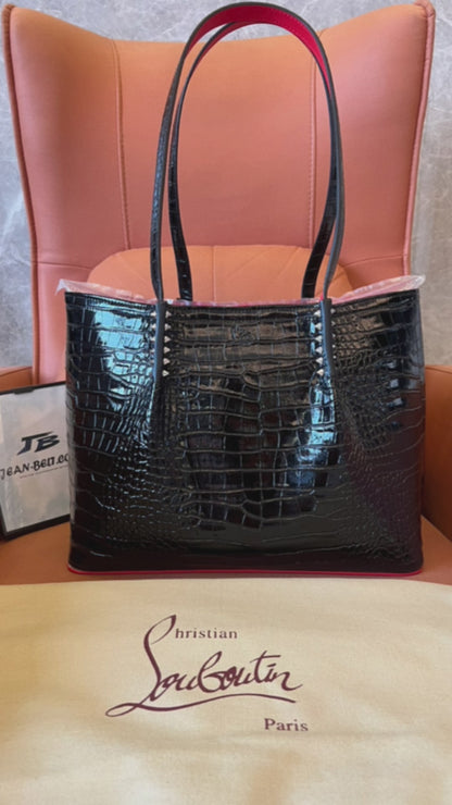 Christian Louboutin tote bag crocodile pattern black