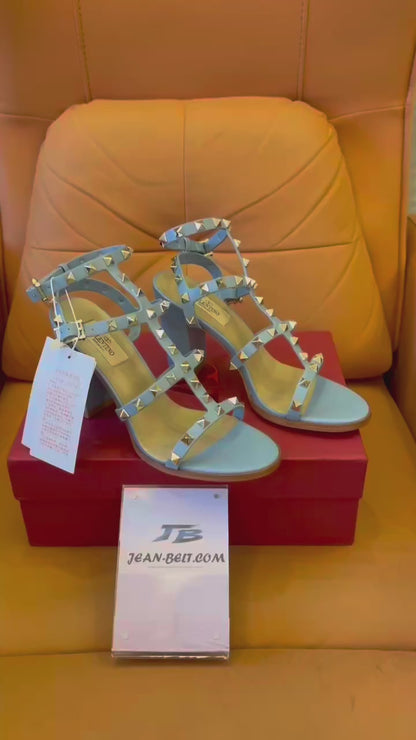 Valentino rockstud collection high heels blue