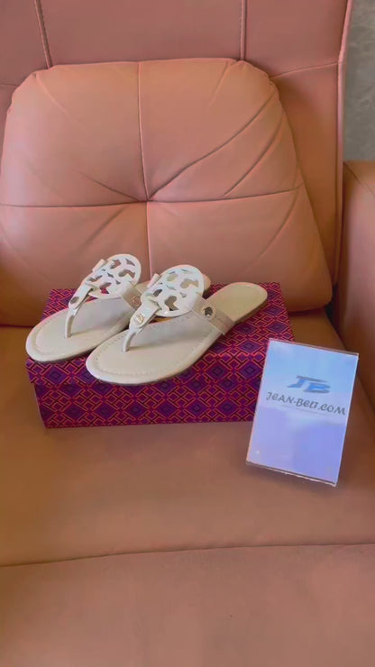 Tory Burch flip flop cream